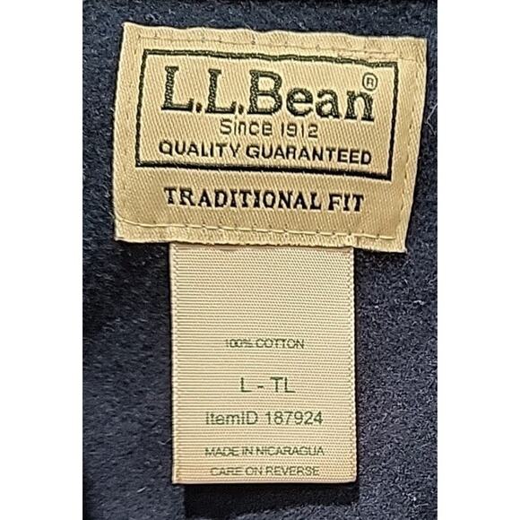 LL Bean Shirt Mens Large Tall Blue Flannel Traditional Fit Shacket Outdoor - Picture 12 of 12